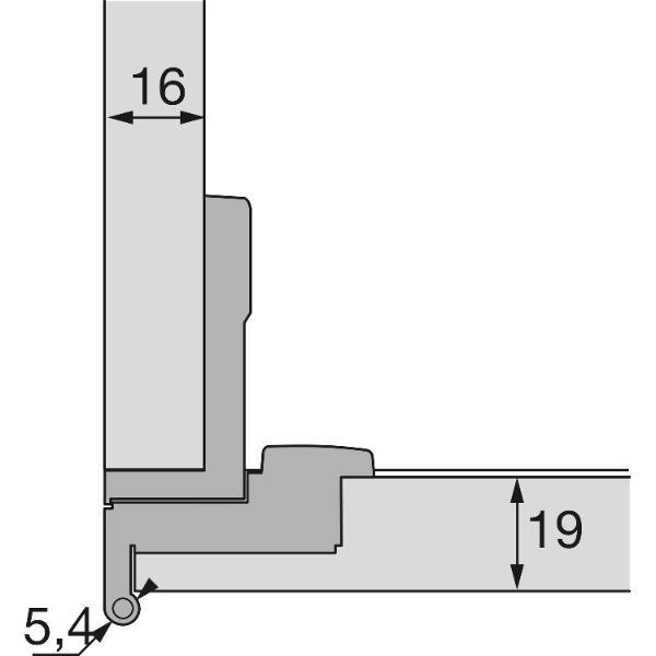 Hettich Selekta Pro 2000 Seitenteil, TA 12mm, TS 19mm mit Zuhaltung