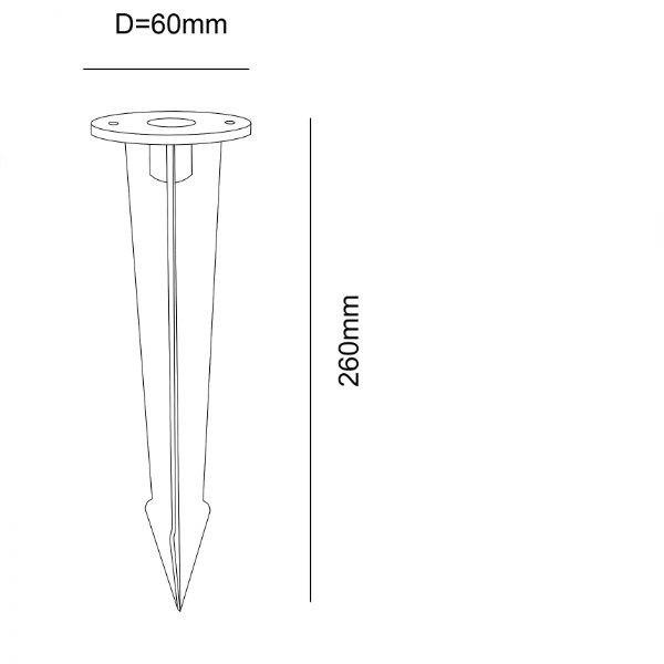 ISOLED Erdspiess für Wegeleuchte Poller 1