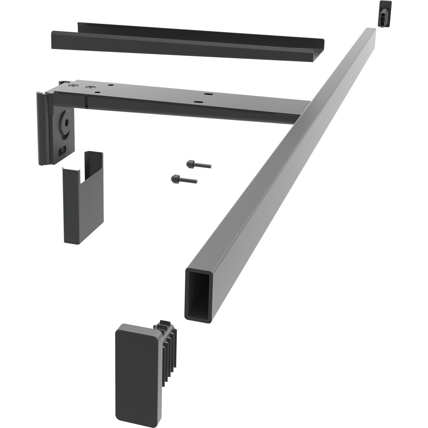 peka Kleiderstange 850 mm Pecasa Stahlblech mit Feinstruktur schwarz