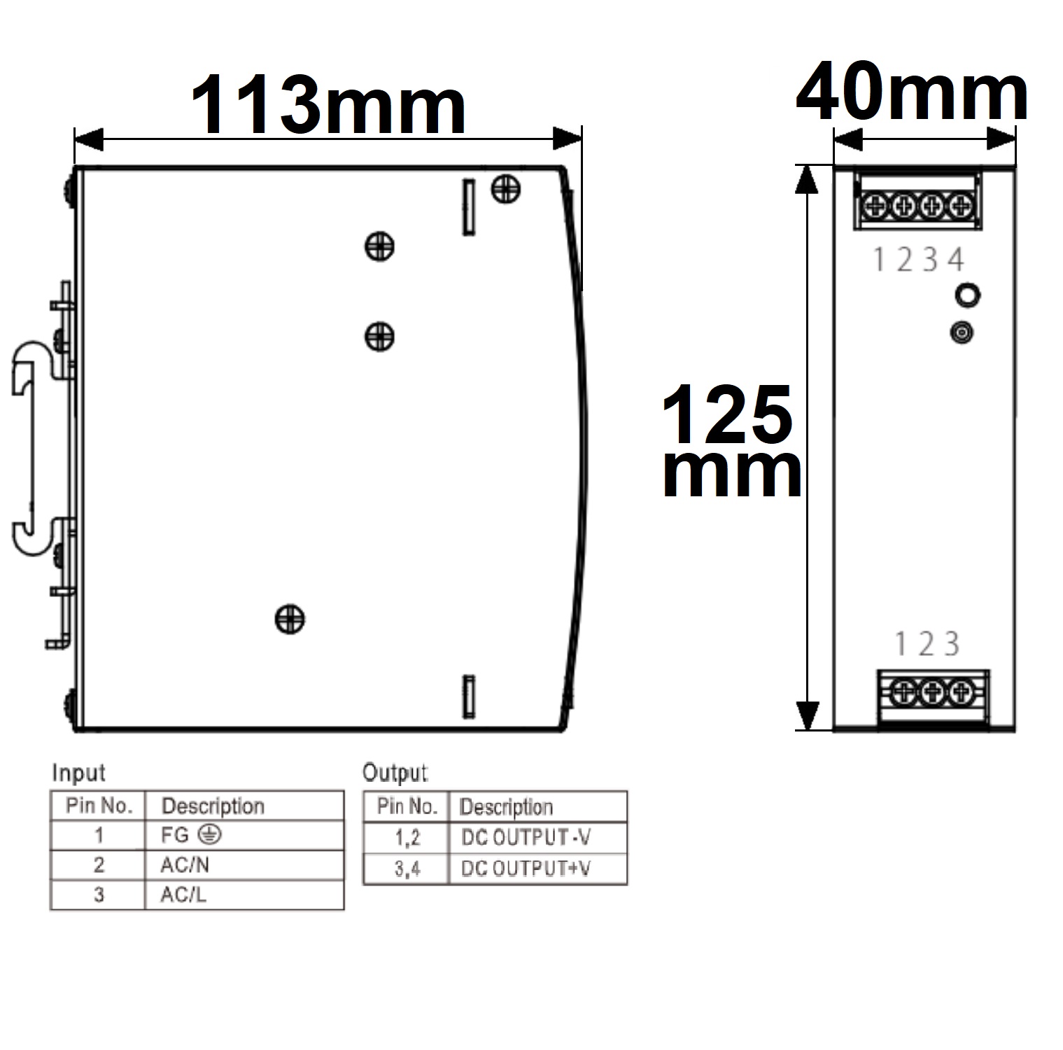 ISOLED LED Hutschienen-Trafo 24V 24~28V/DC 0-150W