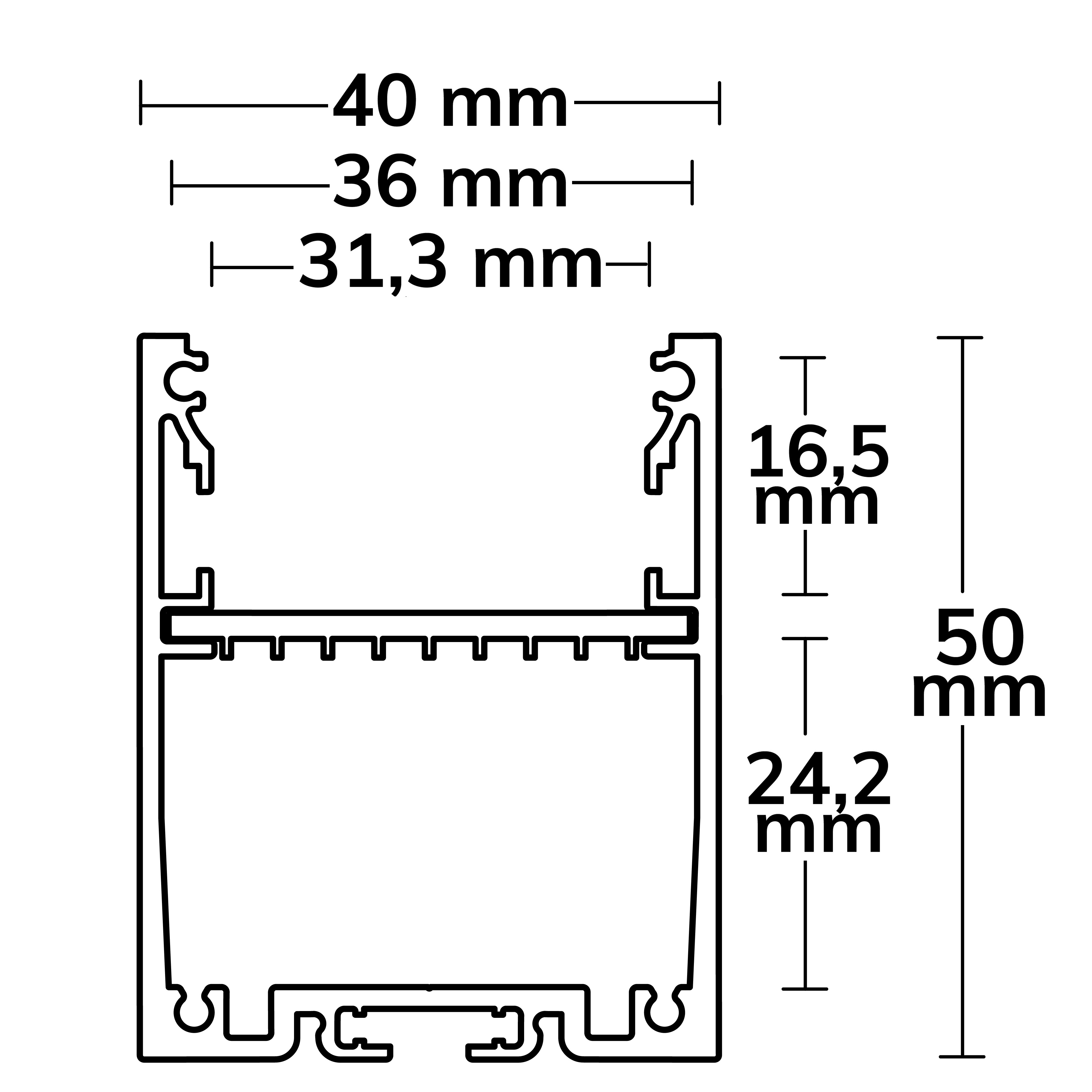 ISOLED LED Aufbauprofil LAMP30 V1 Aluminium weiß RAL 9003 200cm