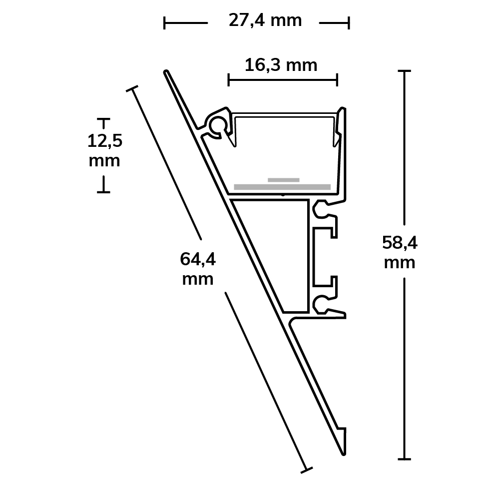 ISOLED LED Aufbauleuchtenprofil HIDE TRIANGLE Aluminium weiß RAL 9003 200cm