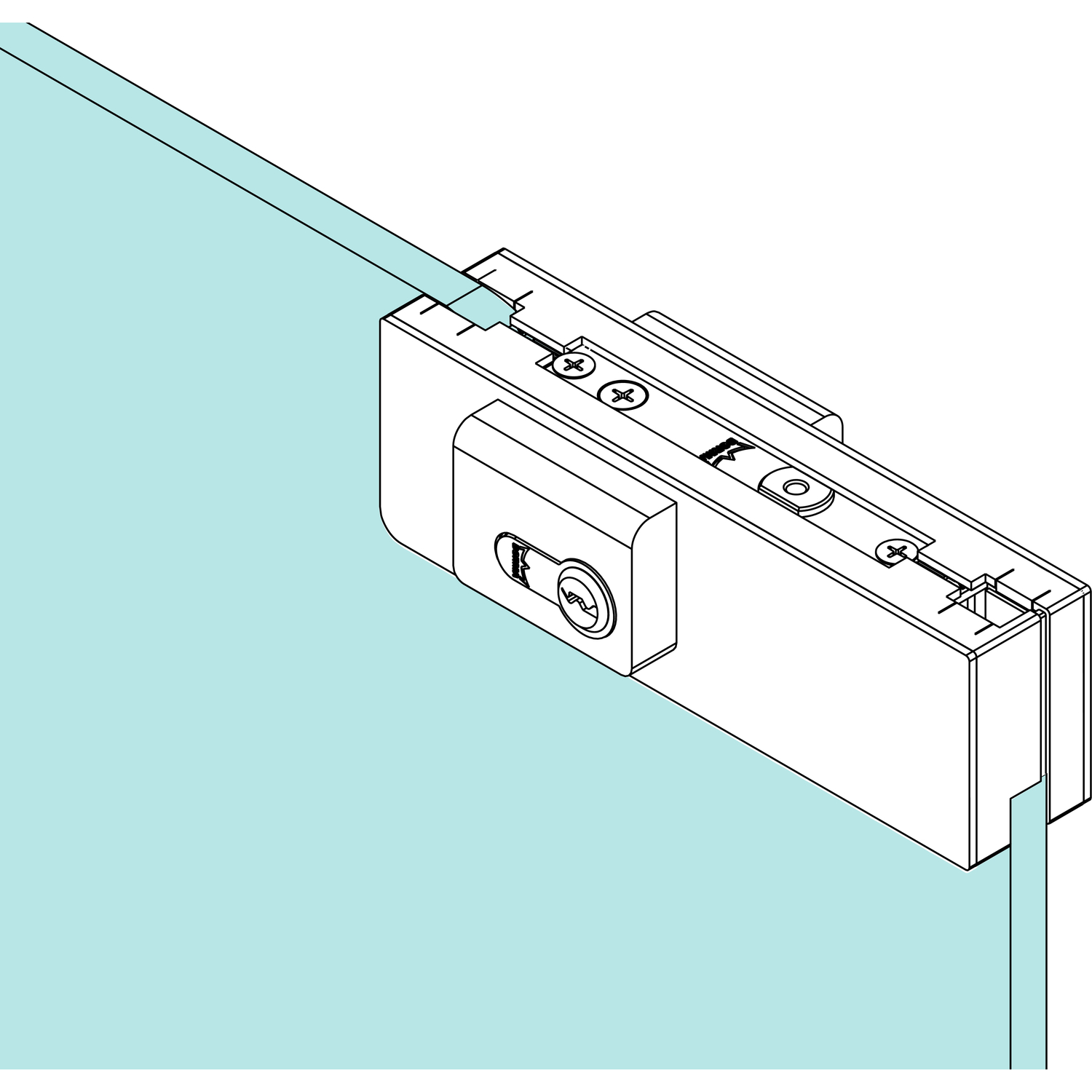 DORMA-Glas Eckschloss US 10 Mundus, ESG 8 - 12 mm, Edelstahl (38.510)
