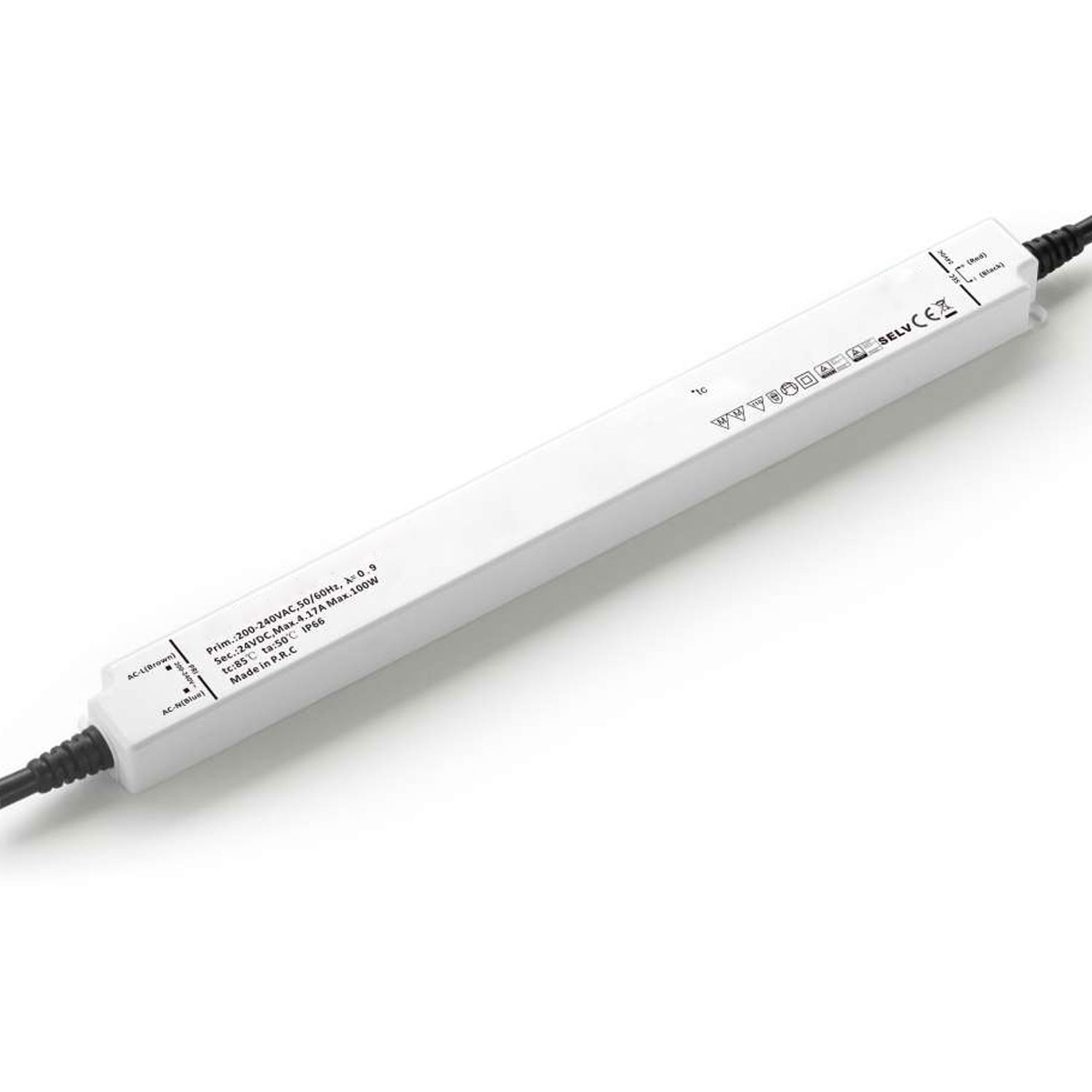 ISOLED LED Trafo 24V/DC 0-100W IP66 SELV flach ultraschmal