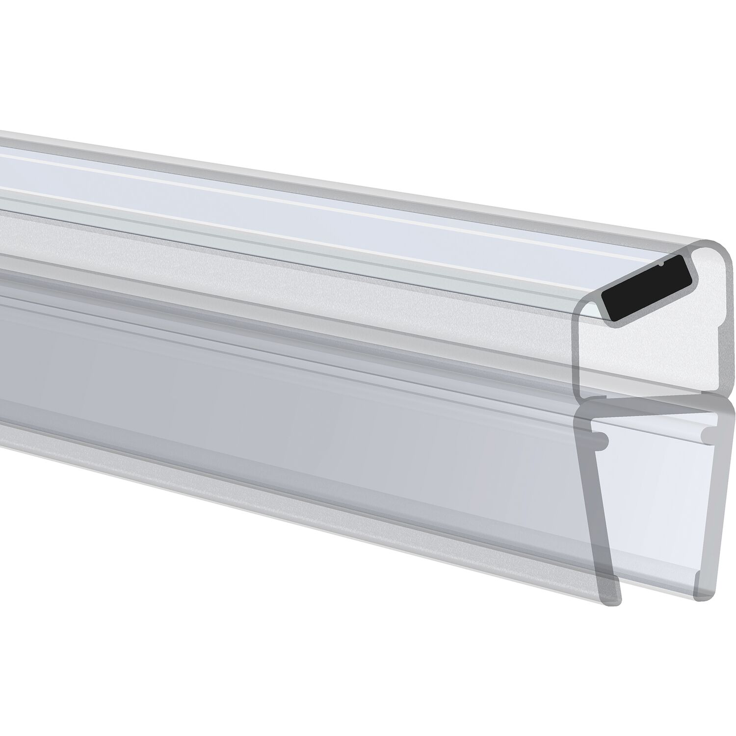 REHAU Magnetprofil 135° für 6 - 8 mm, 2500 mm, Kunststoff transparent