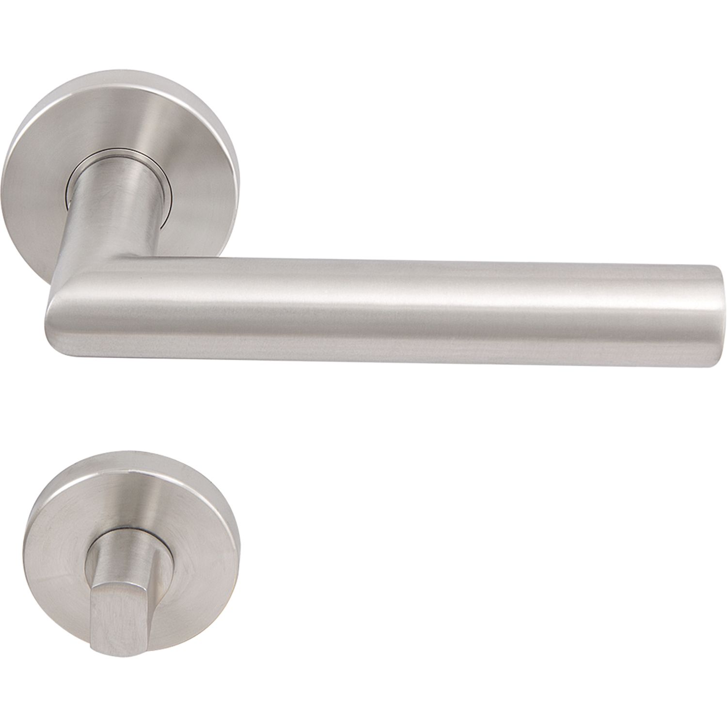 SOLIDO FH-Drückergarnitur NORWEGEN - auf Rosette WC, 38 - 45, Edelstahl matt