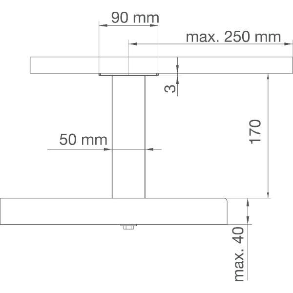 EBB Barkonsole Capri 50x50x170mm gerade Aluminium Edelstahl Effekt