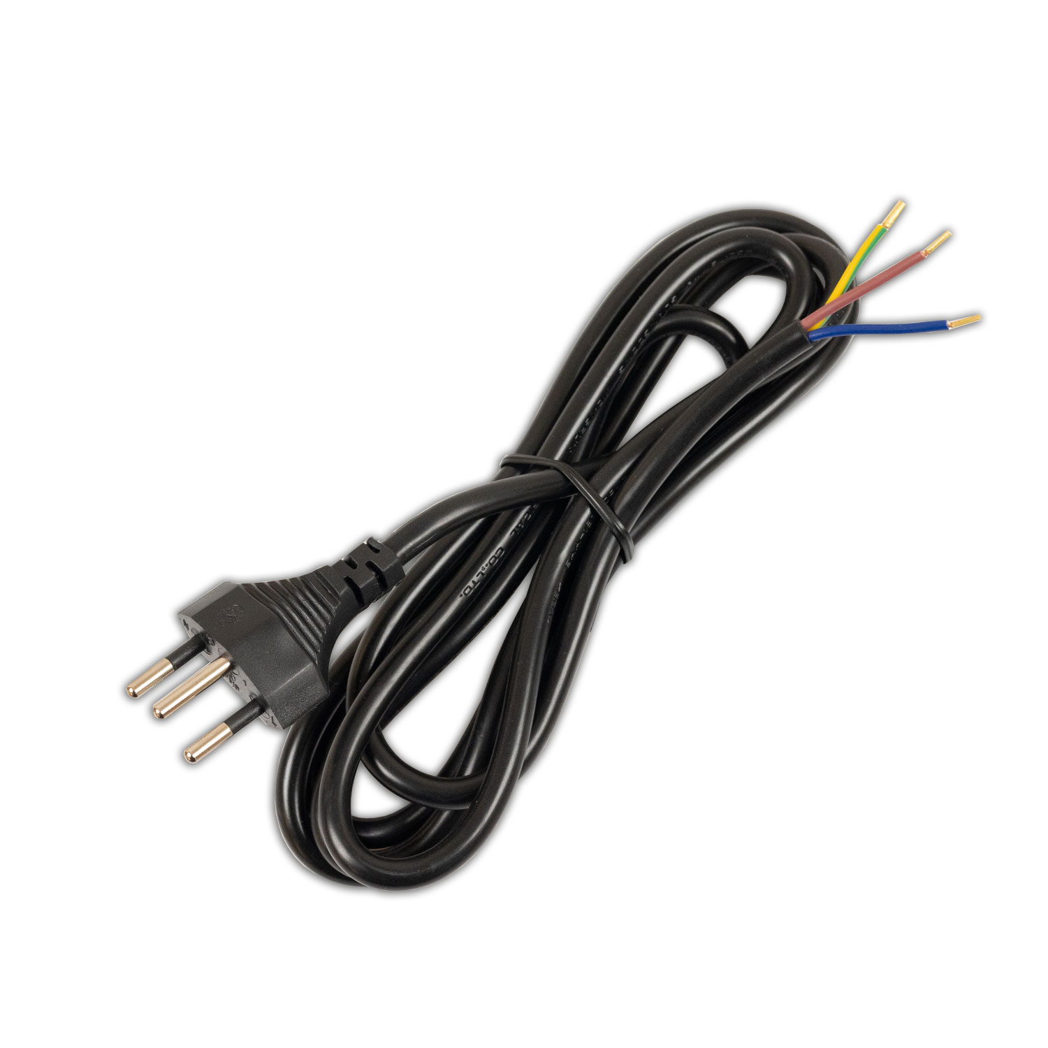 ISOLED Anschlussleitung 1,5m mit Stecker Typ J - Schweiz H05VV-F3G0,75mm² schwarz offene Enden ISOLED Anschlussleitung 1,5m mit Stecker Typ J - Schweiz H05VV-F3G0,75mm² schwarz offene Enden