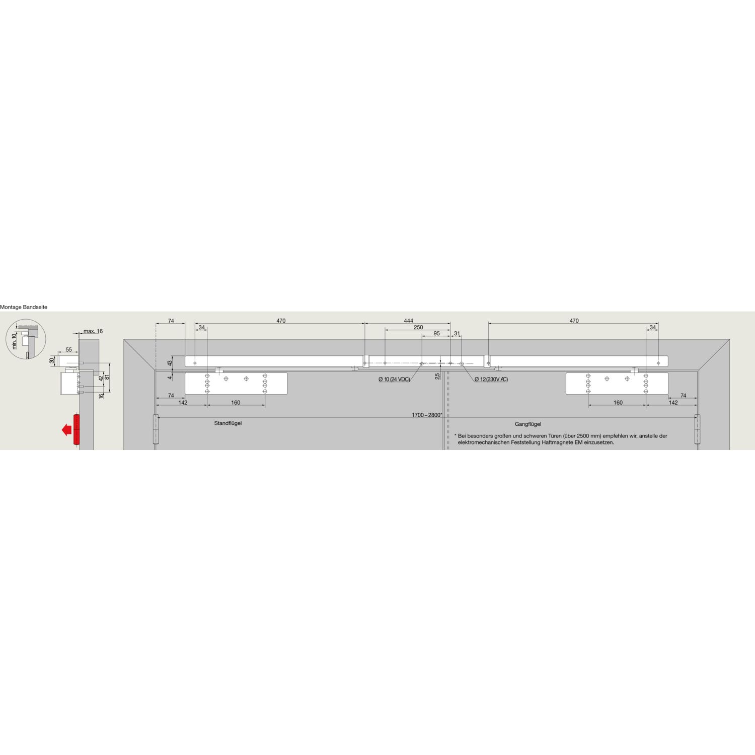 dormakaba Türschließer TS 98 XEA GSR-EMR1-G-V, EN 1-6, mit Gleitschiene, silber