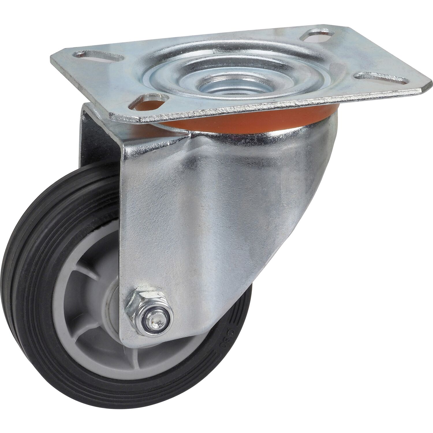 Dörner + Helmer Lenkrolle TPE PP-Felge 80 mm 50 kg