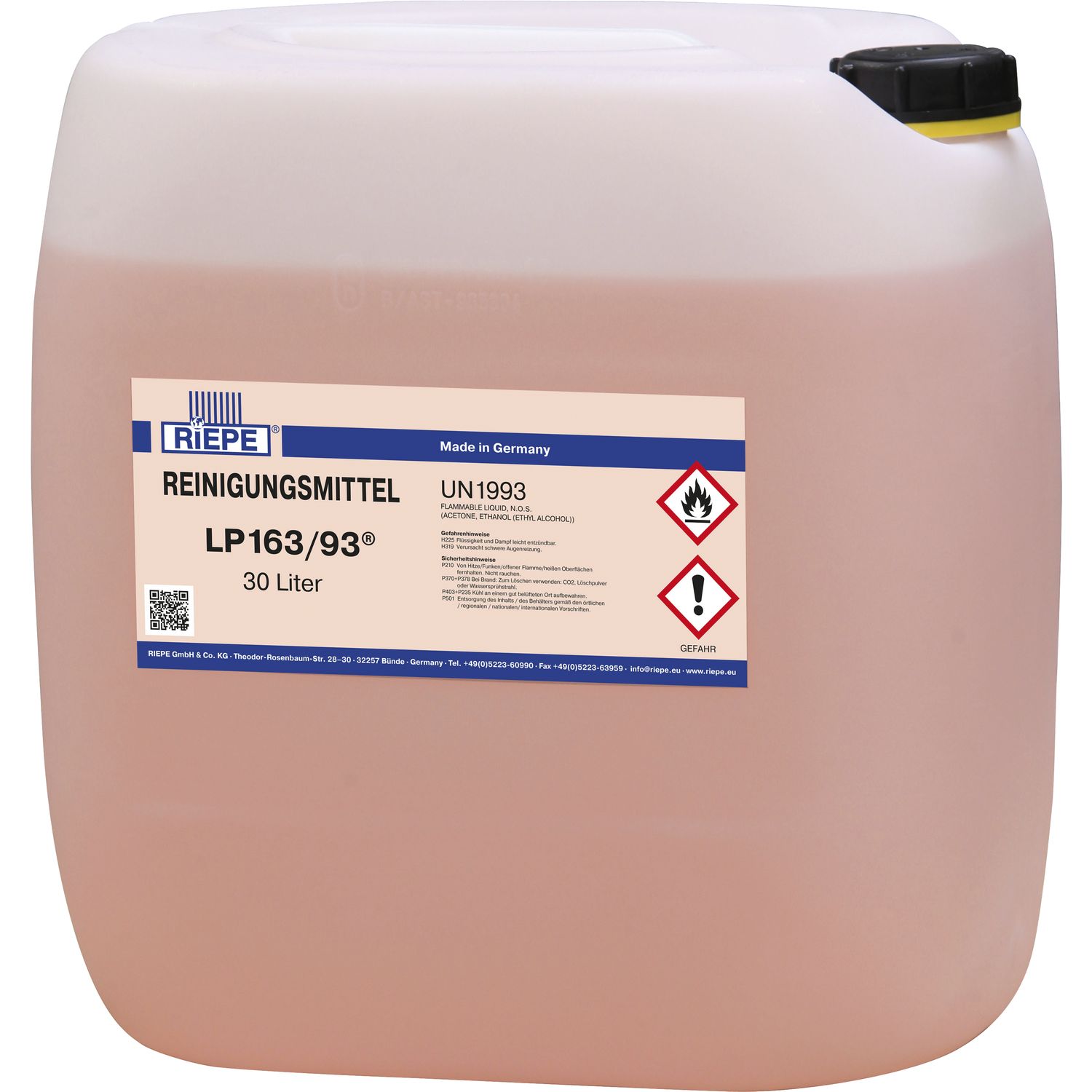 RIEPE Reinigungsmittel LP163/93 (UN 1993) 30 Liter zu Kantenanleimmaschinen