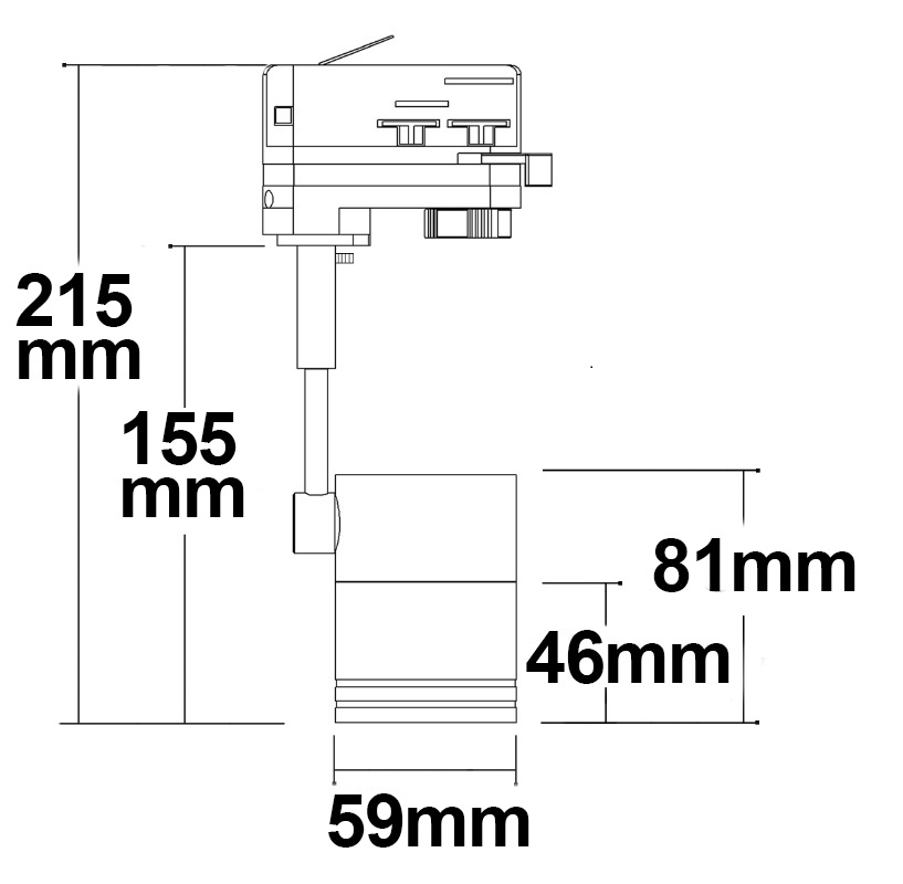 ISOLED 3-Phasen Schienen-Adapter für GU10-Spots weiß