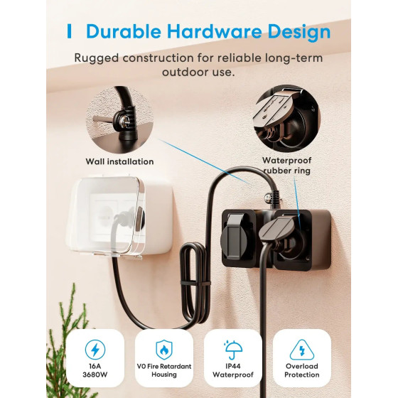 Meross Smarter Stromverteiler outdoor IP44 WiFi Matter