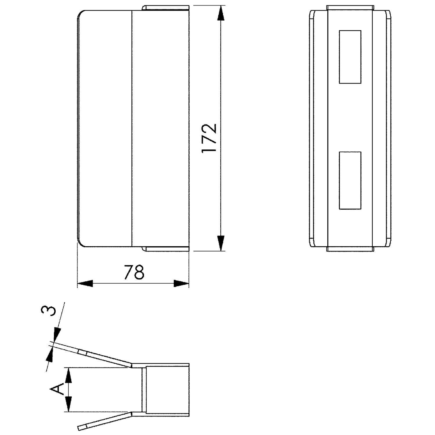 AMF Gegenkasten 147S zu Schiebetorschloss 140S,140SD, 172x78x30 mm, Stahl blank