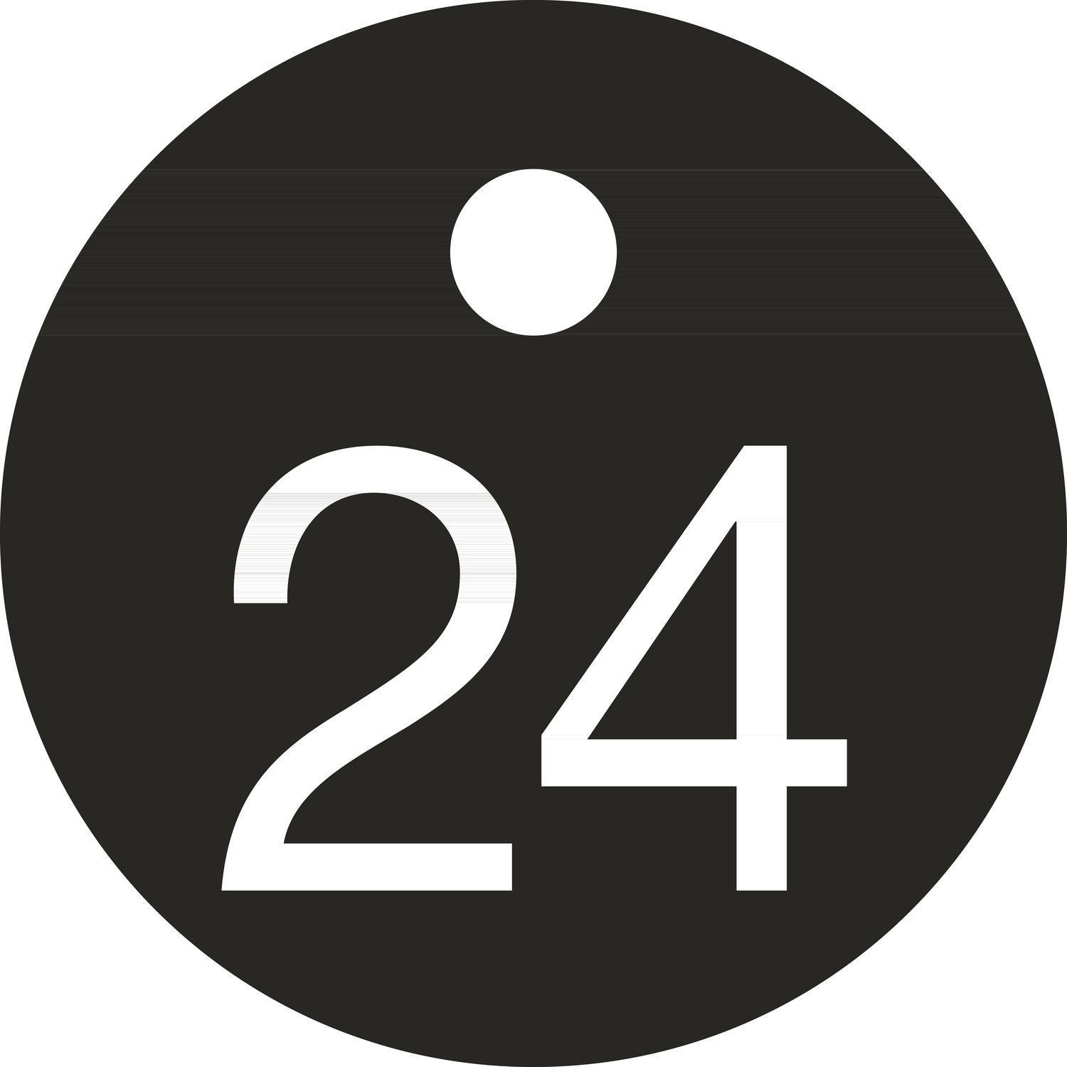 Schlüsselnummer - ø 25, Nummer 24, Aluminium schwarz eloxiert