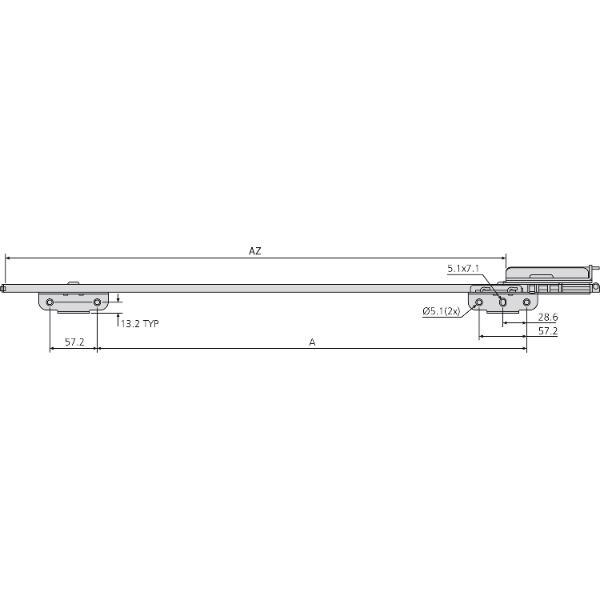 Accuride 1321 Beschlägegarnitur, Länge 456 mm, Stahl schwarz chromatiert