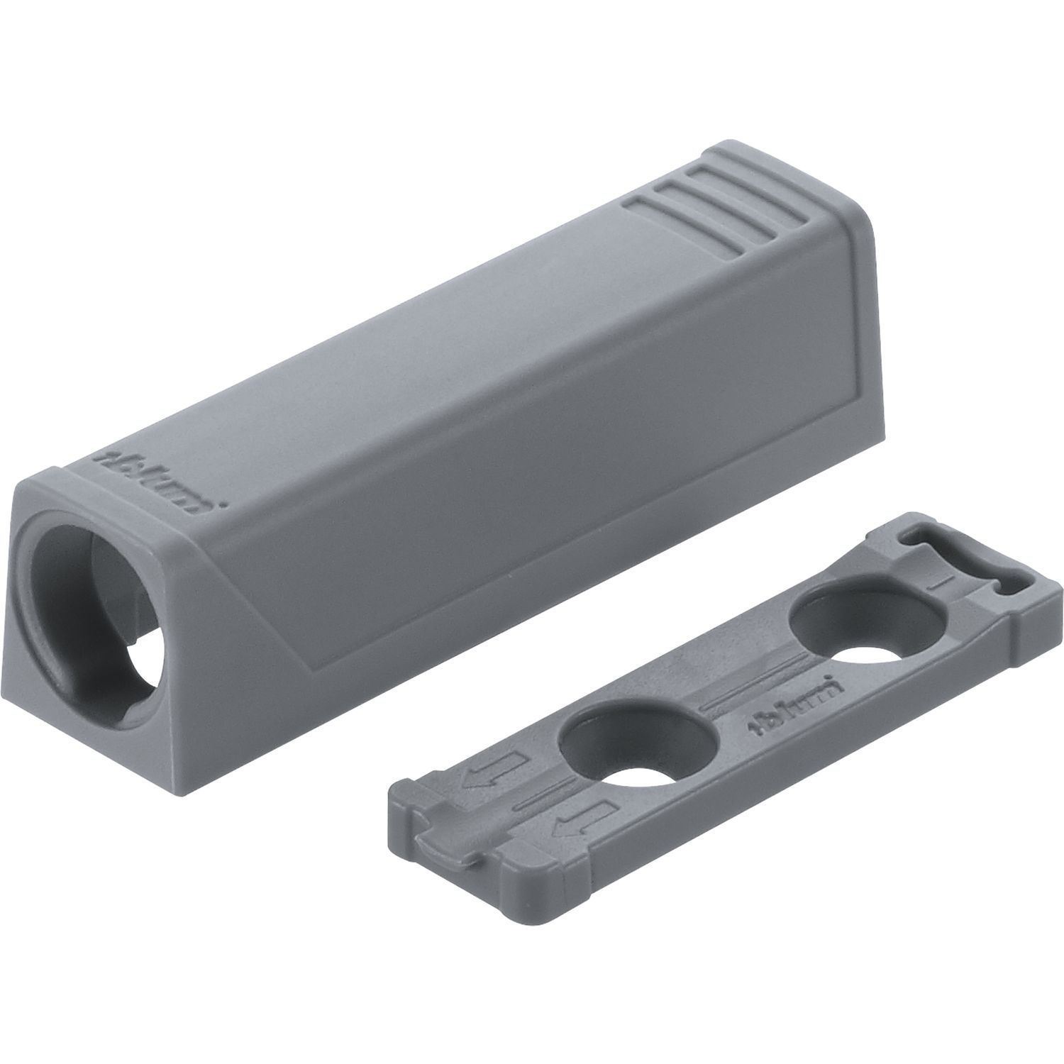 BLUM TIP-ON für Türen Kurzversion mit gerader Adapterplatte