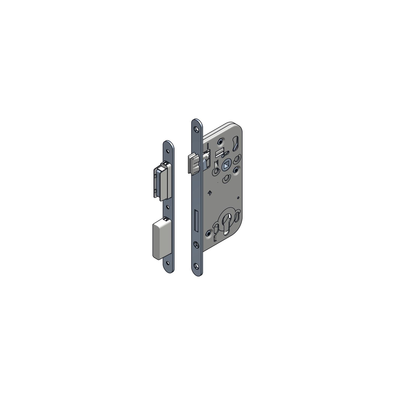 Grundmann WG Magnetfallenschloss 321 RNM PZW mit Schließblech, DM 50, VK 8,5 mm