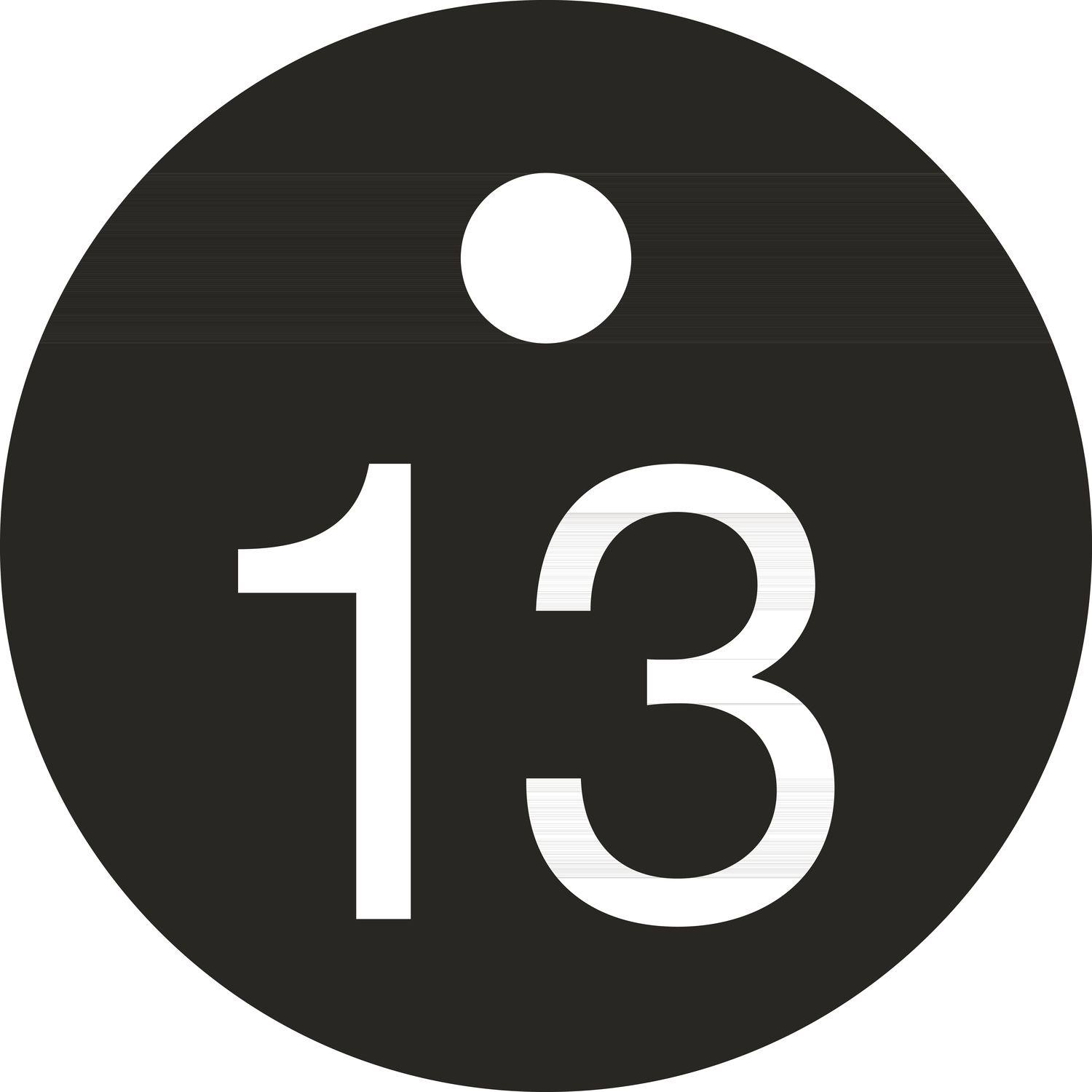 Schlüsselnummer - ø 25, Nummer 13, Aluminium schwarz eloxiert