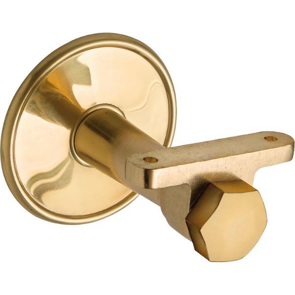 Schösswender Handlaufträger mit Winkel, Rosetten ø 70 mm, Wandabstand 65 mm,Messing patiniert