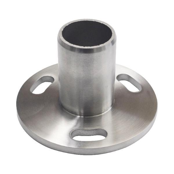 croso Einpressflansch für Rohr ø 42,4 x 2,0 mm, Platten ø 100 mm,Edelstahl V2A