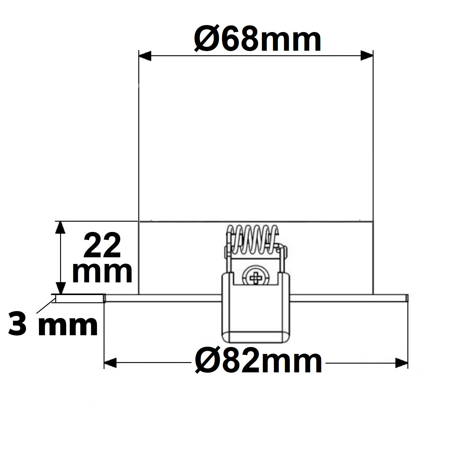 ISOLED Einbaurahmen rund Loch 68mm Alu Nickel-Satin für GU10/MR16 Spots