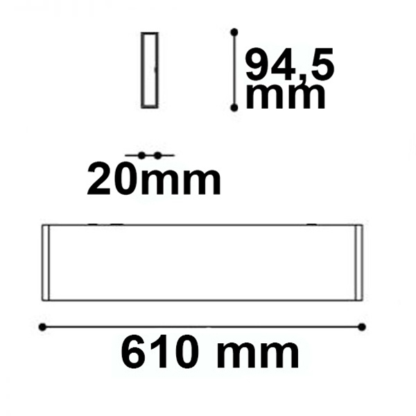 ISOLED LED Wandleuchte Linear Up&Down 600 610mm 25W IP40 schwarz warmweiß