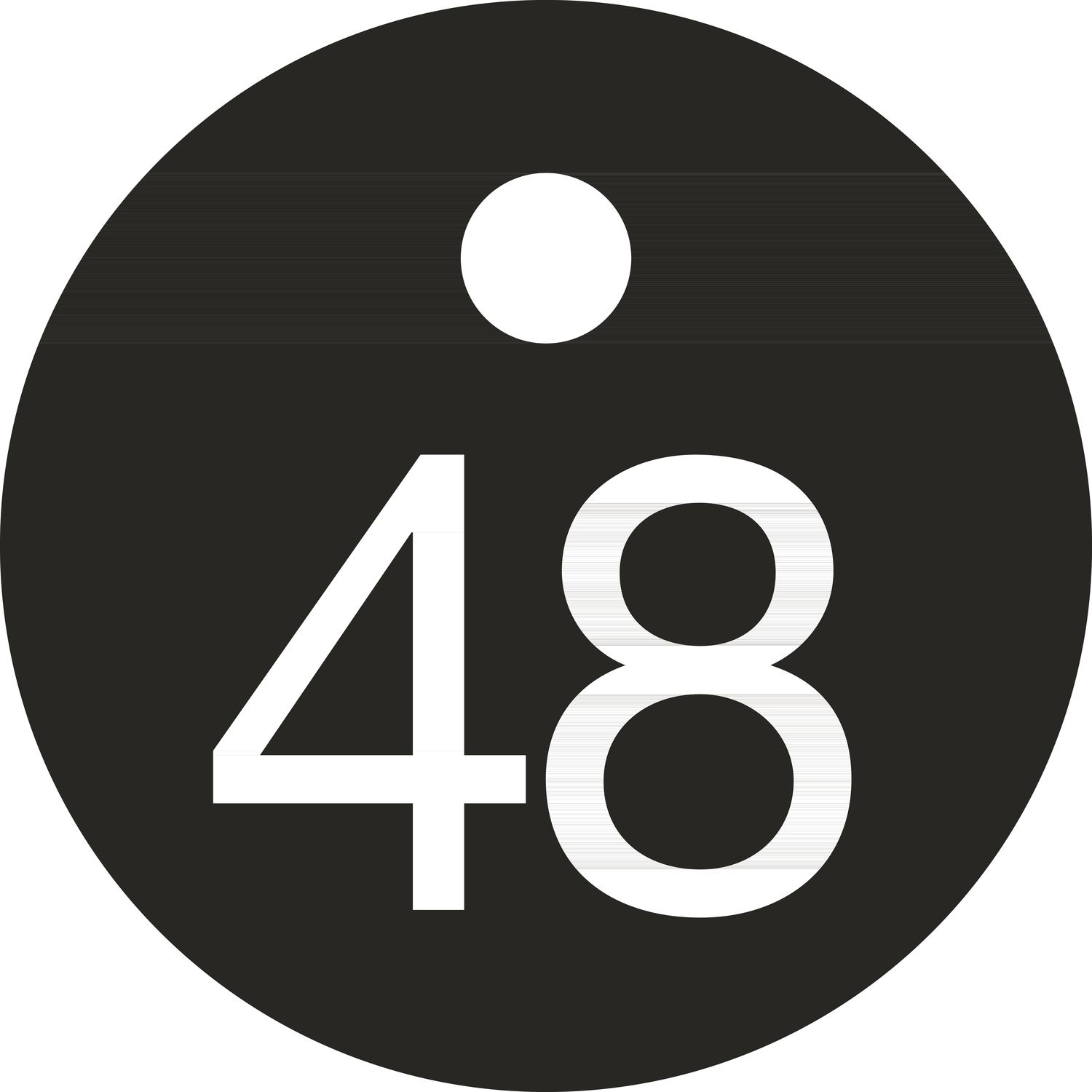 Schlüsselnummer - ø 25, Nummer 48, Aluminium schwarz eloxiert