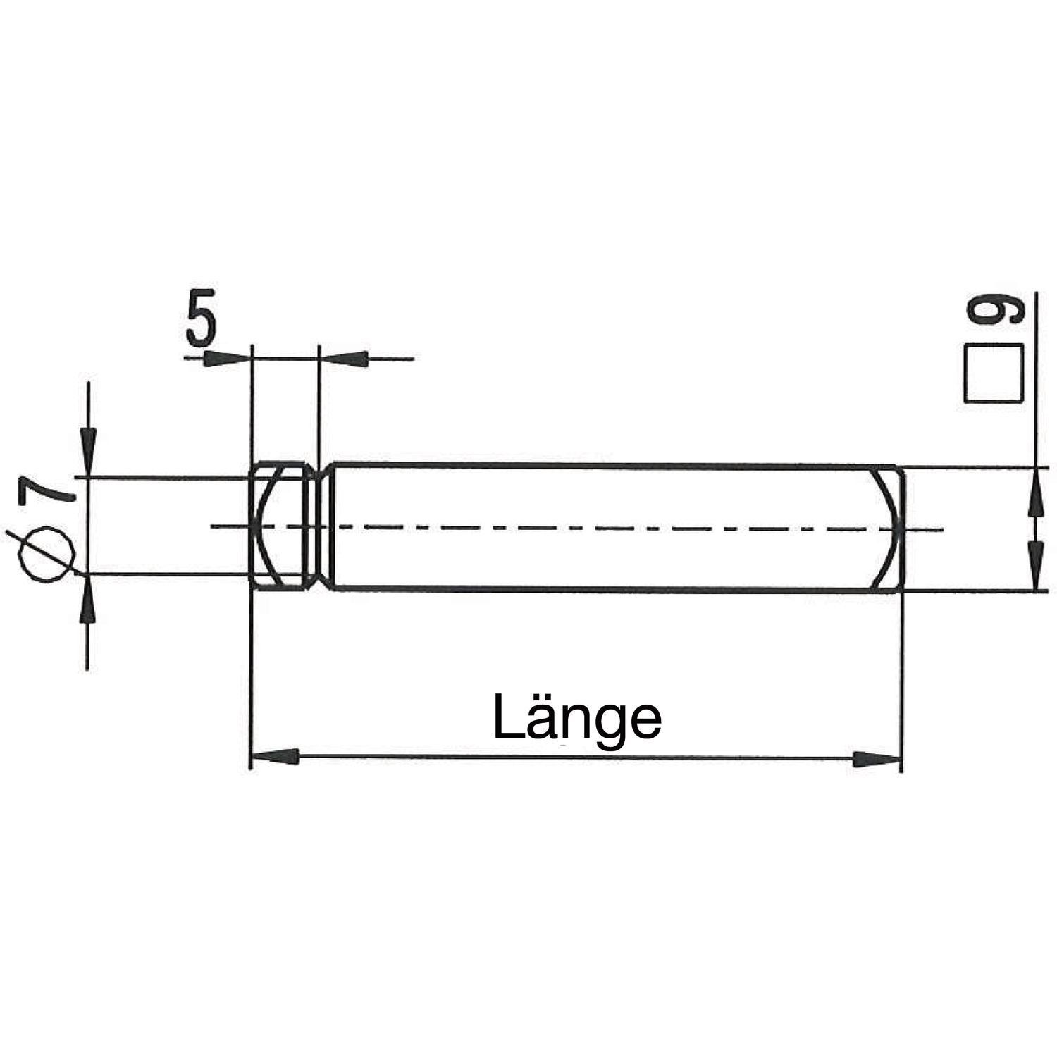 BKS Drückerstift einseitig für Standflügel 78440 70mm Stahl verzinkt BKS Drückerstift einseitig für Standflügel 78440 70mm Stahl verzinkt