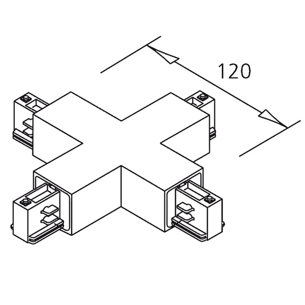 ISOLED 3-Phasen Classic X-Verbinder schwarz