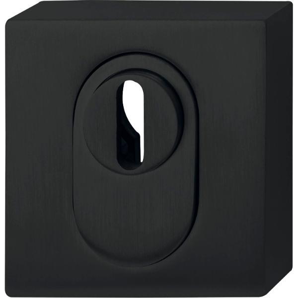 SOLIDO Zylinderrosette außen, eckig, 52 x 52 x 15, mit Kernziehschutz, schwarz