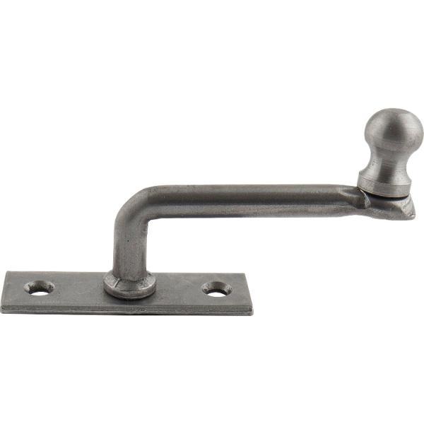 Fensterreiber m. Eisenknopf auf eckiger Platte, 15 mm, Stahl blank