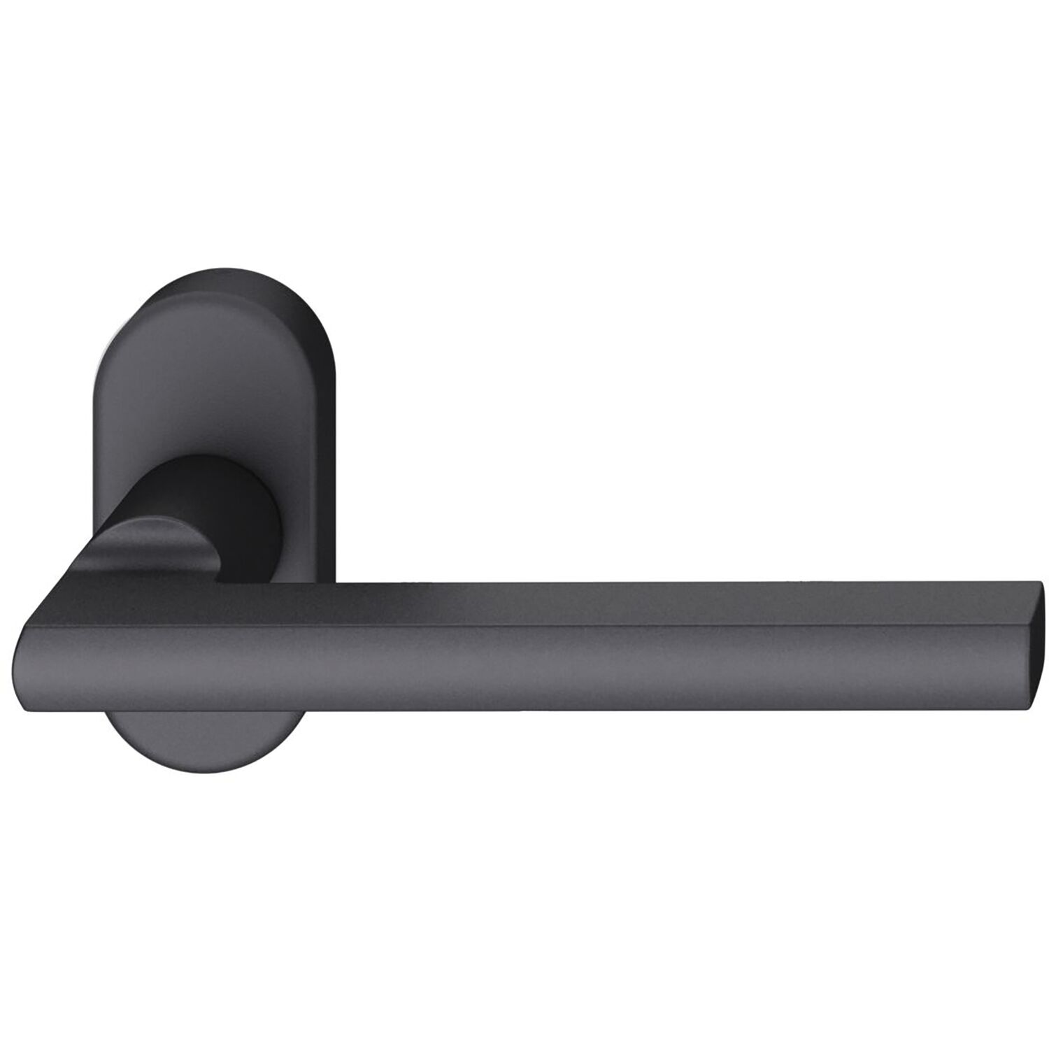 FSB Rahmentürdrücker 09 1035 Hochhaltefeder B ovale Rosette Aluminium schwarz