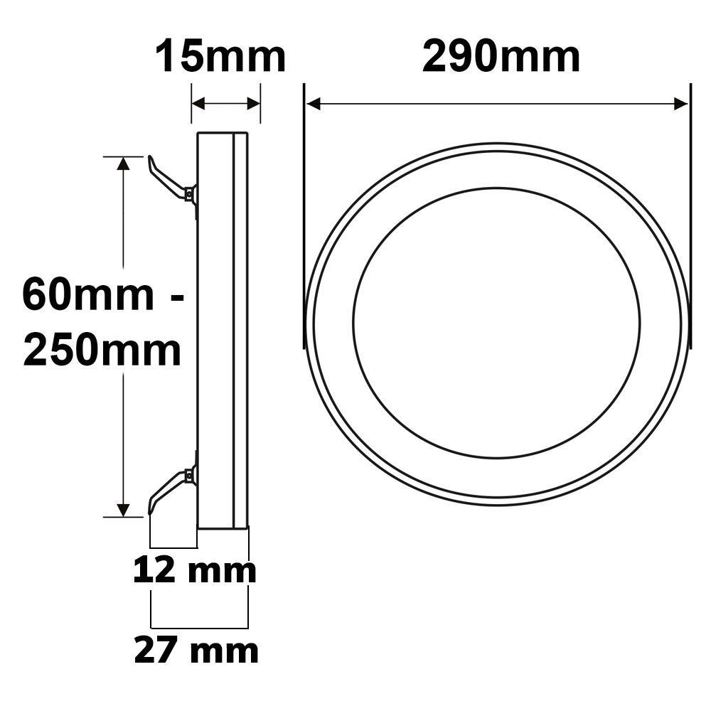 ISOLED LED Aufbau/Einbauleuchte Slim Flex 24W schwarz ColorSwitch 3000|3500|4000K