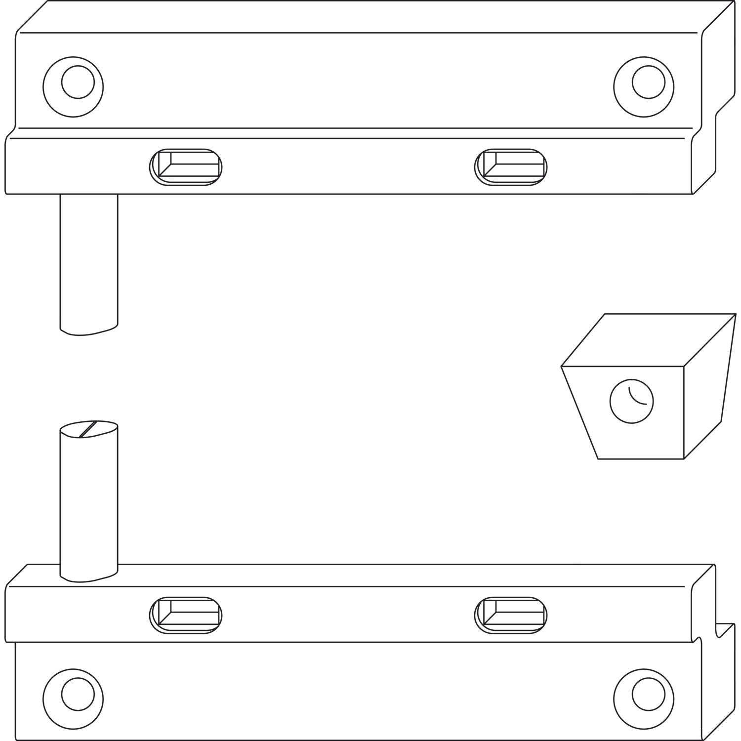 Maco #14011 Rustico Schließzapfenplatten-Garnitur BLR R3 Ladenabstand 25mm schwarz