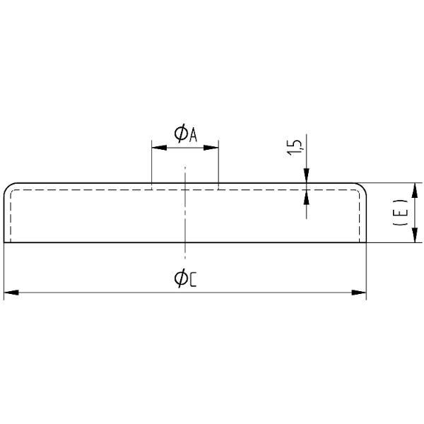 croso Abdeckrosette ø 105 mm, Bohrung 42,8 mm, Höhe 16 mm, Edelstahl V2A