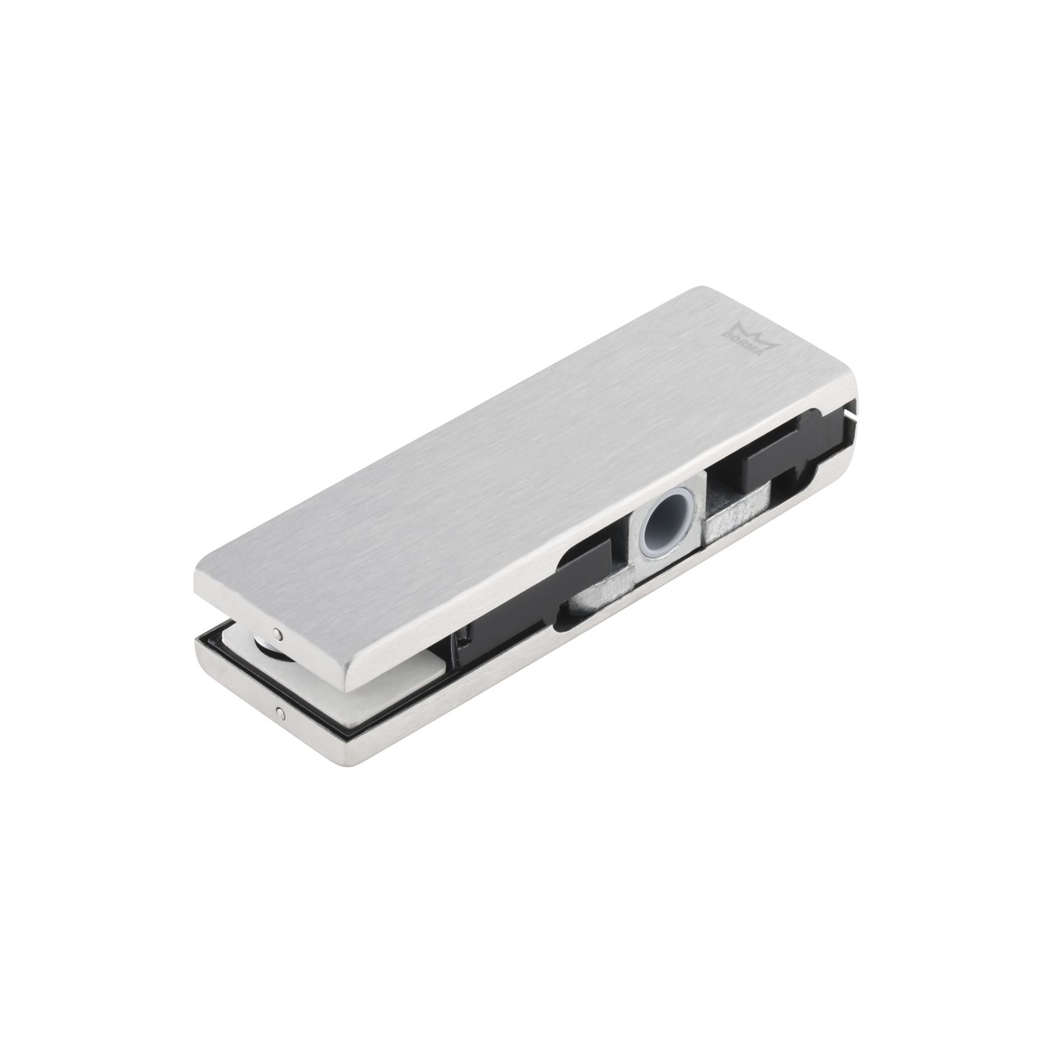 DORMA-Glas Oberer Eckbeschlag PT 20 Universal light Kunststoffbuchse, Edelstahl (03.512)