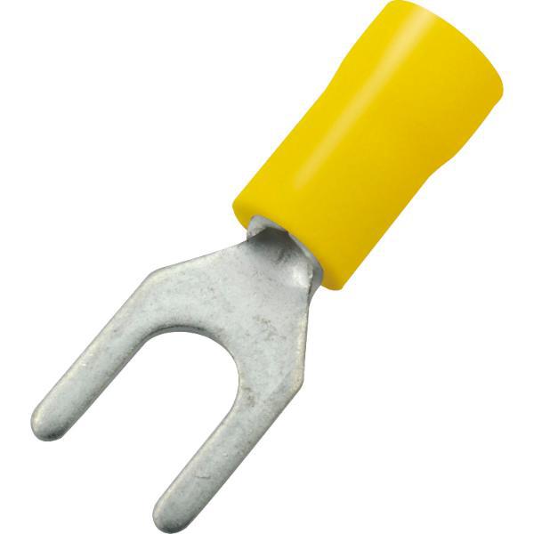 Gabelkabelschuh M6 Querschnitt 2,5 - 6 mm² isoliert gelb (100Stk)