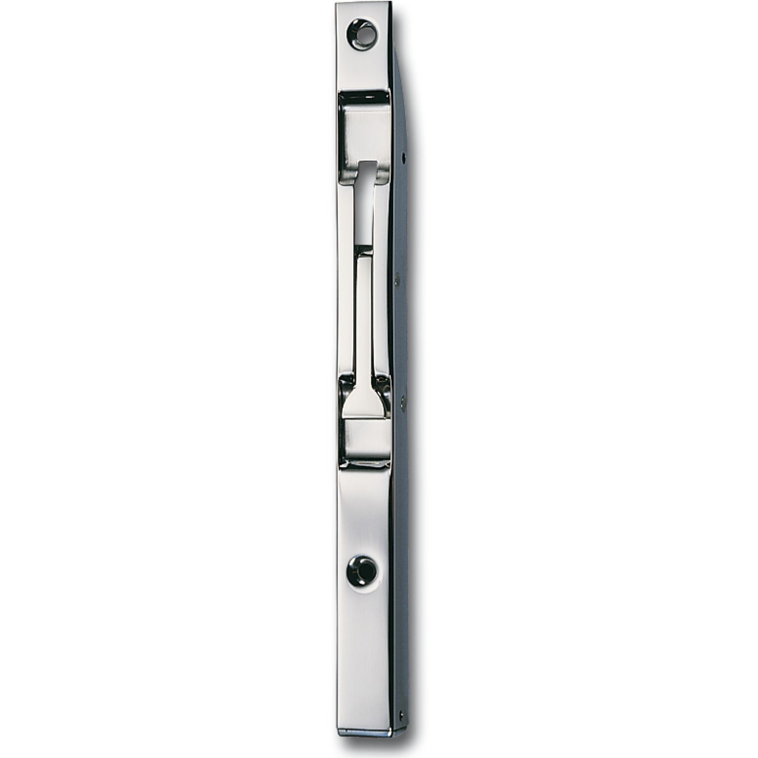 Strenger Türkantriegel U-Gehäuse mit Klapphebel, 200 x 18 x 17 mm, Hub 14,vernickelt