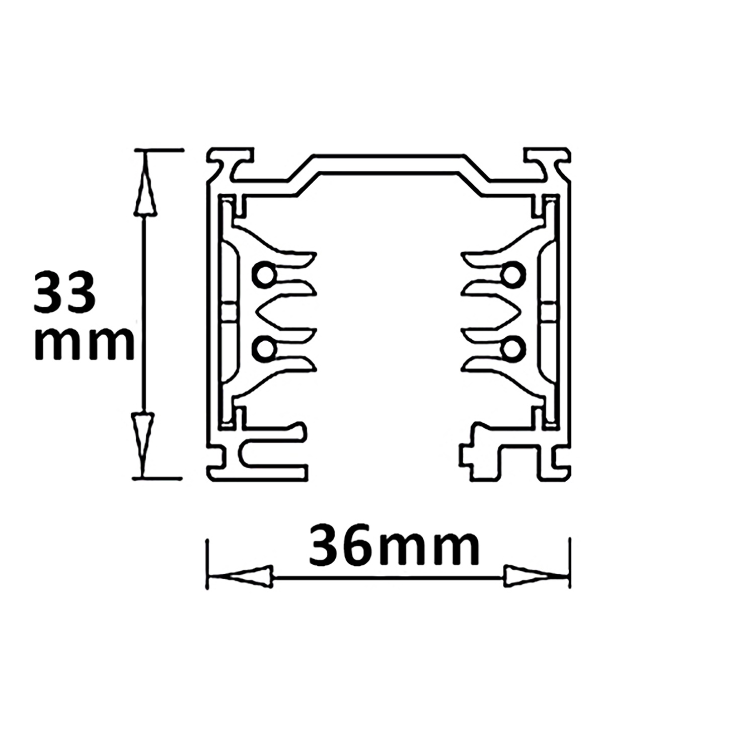 ISOLED 3-Phasen Classic Stromschiene 2m schwarz