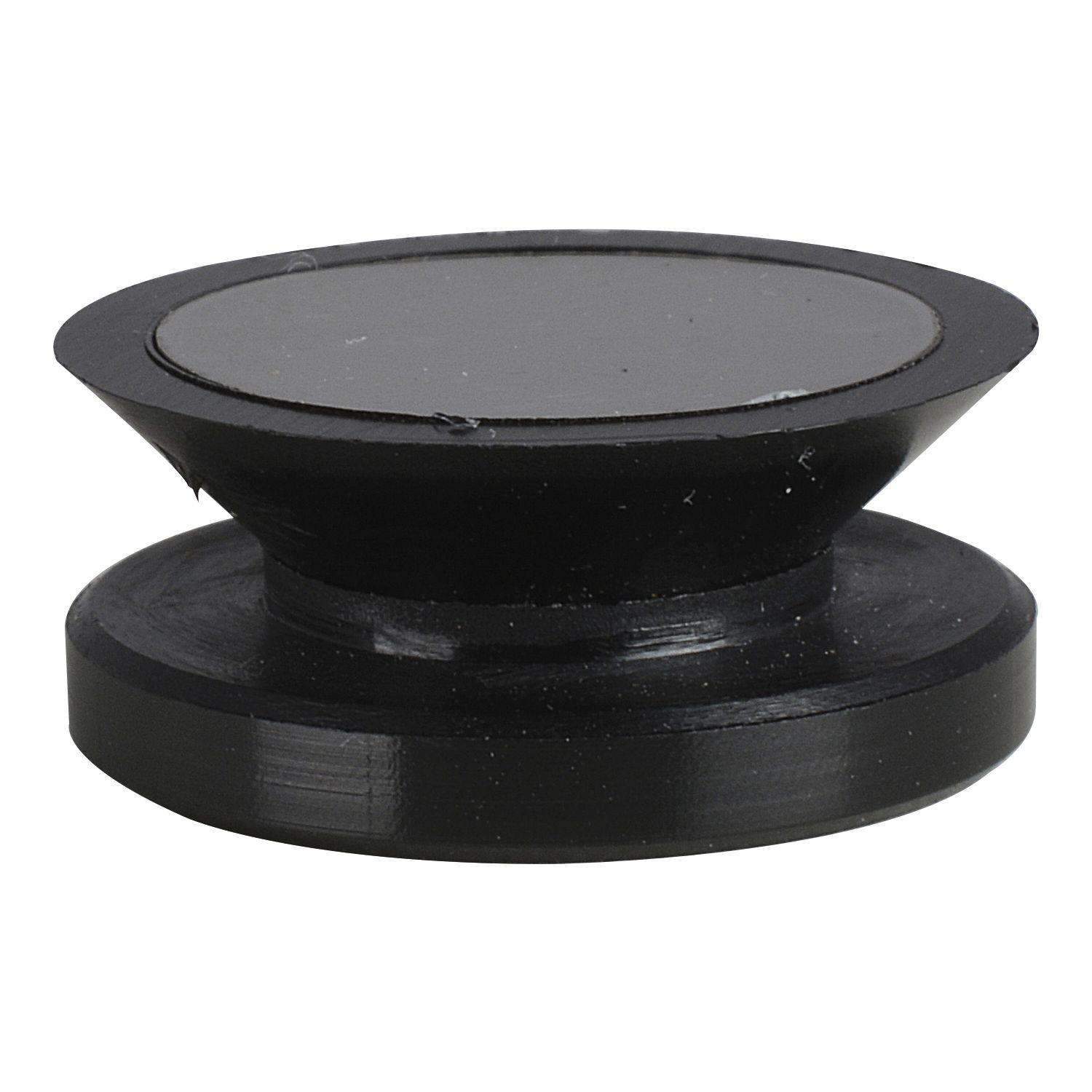 Längle Glaspunkthalter Mini, 20 mm, 6 - 8 mm Glas,Kunststoff schwarz/Kappe Edelstahl