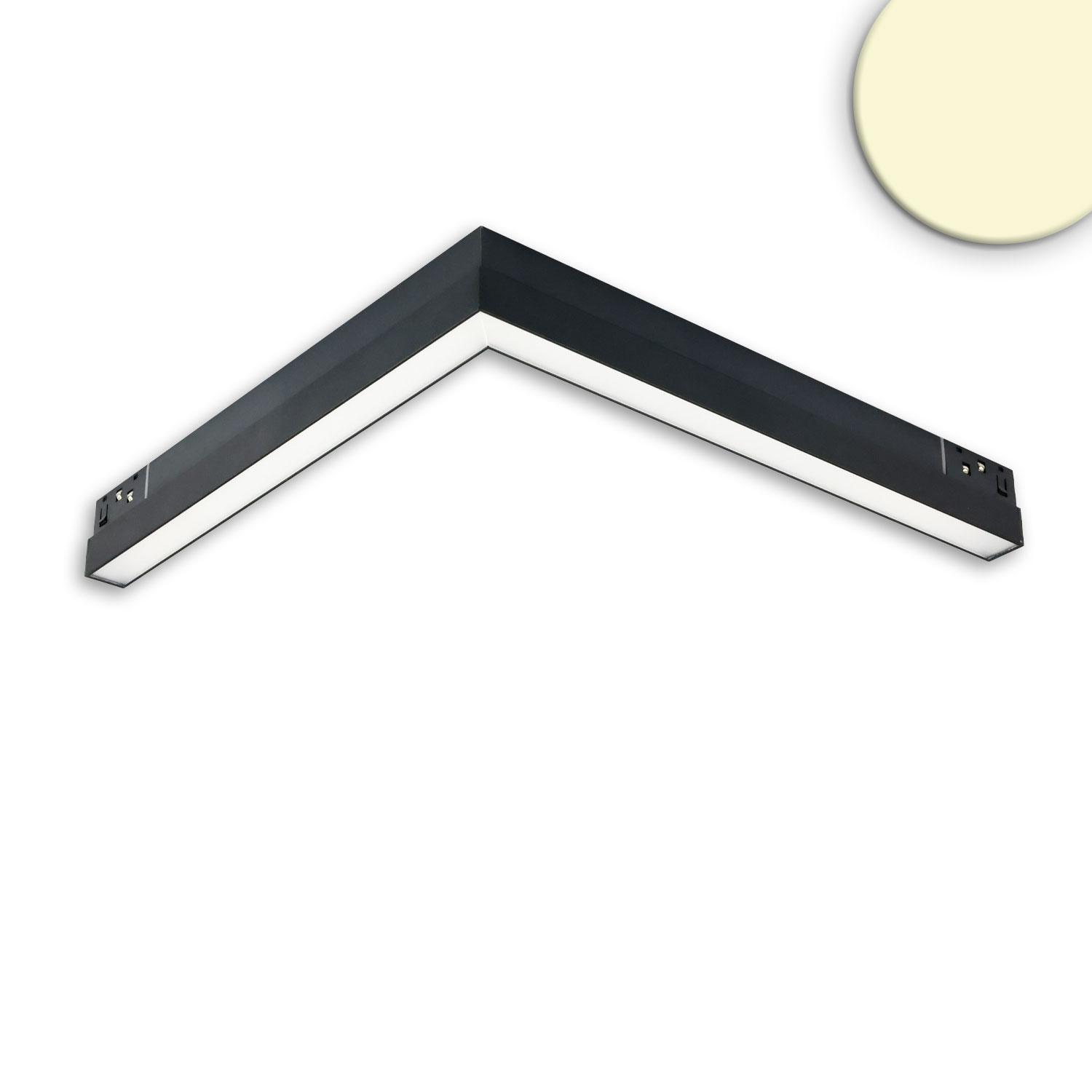 ISOLED Track48 Eckleuchte horizontal schwarz 20W 120° 48V DC 3000K,CRI90 Line+