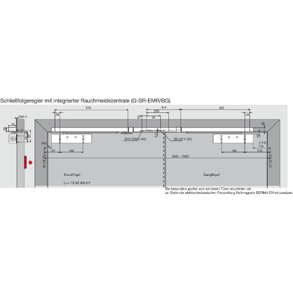 dormakaba Gleitschiene GSR-EMR2-V/BG, silber