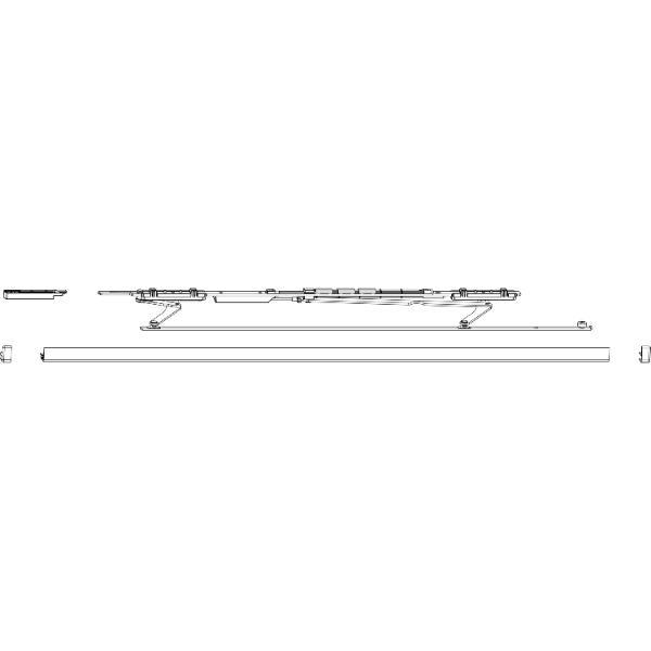 Maco #466783 PAS Gleitscheren-Set, Abdeckschiene 13 mm, silber, FFB 901-1250 mm, rechts