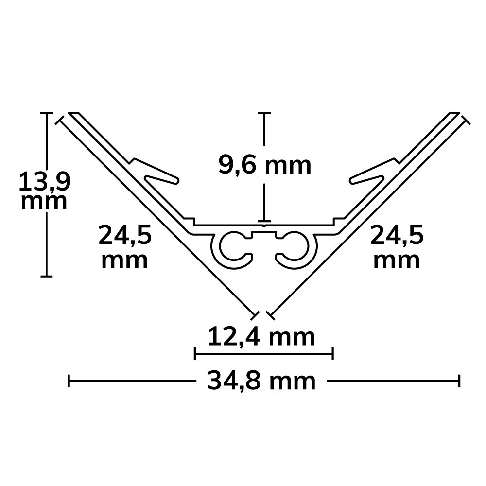ISOLED LED Eckprofil CORNER12 BORDERLESS Aluminium eloxiert 200cm