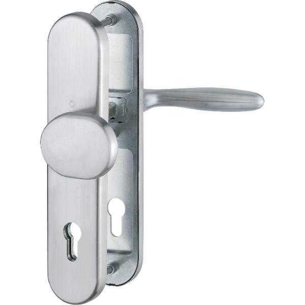 Hoppe SH-Wechselgarnitur VERONA-auf Schild PZ88, 57-67, SST, ohne Kzs., Edelstahl
