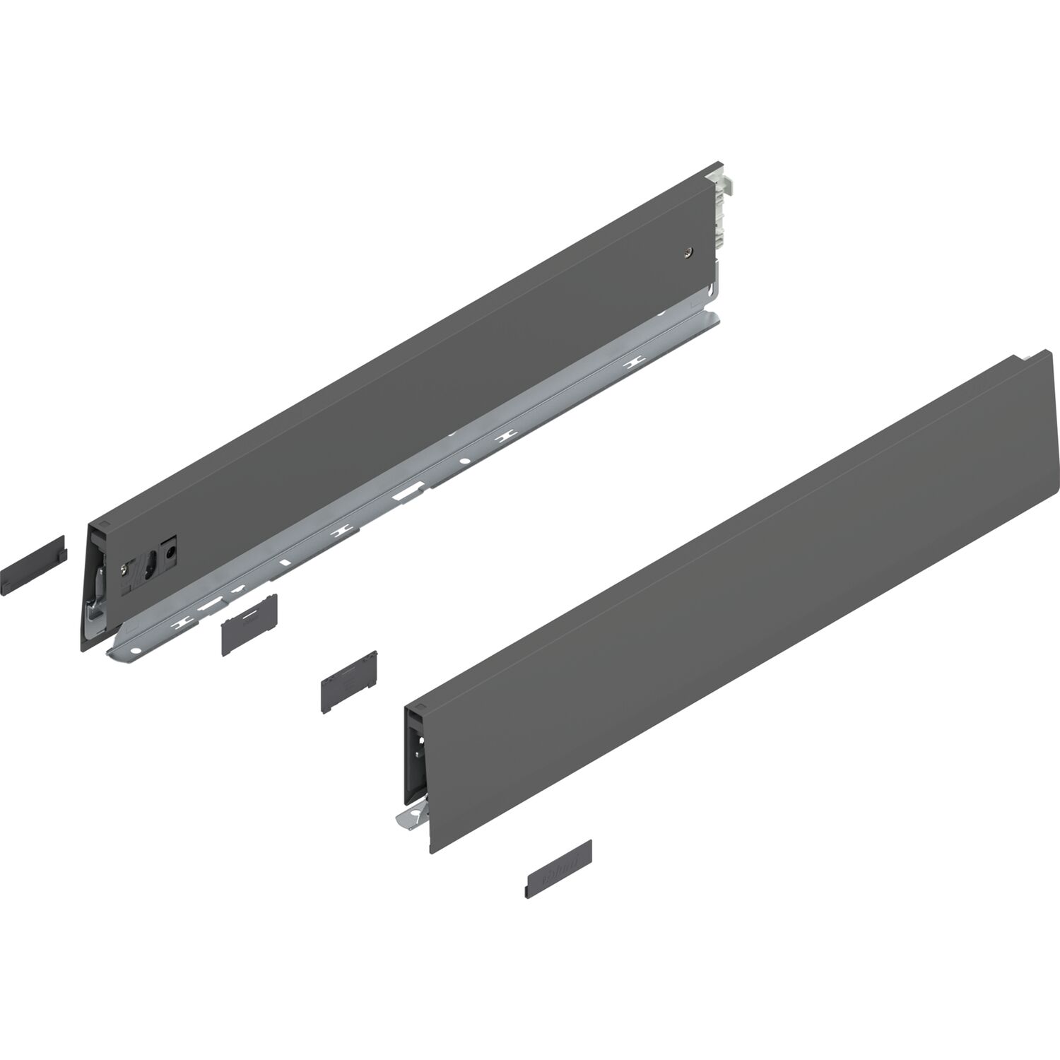 blum MERIVOBOX SET Höhe E-Reling, BLUMOTION B, 40kg, NL 270, Oriongrau