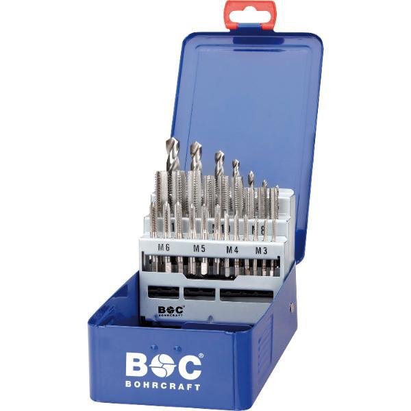 Bohrcraft Handgewindebohrer-Satz GK12 DIN 352 HSSG M3-M12+Kernloch 28-teilig