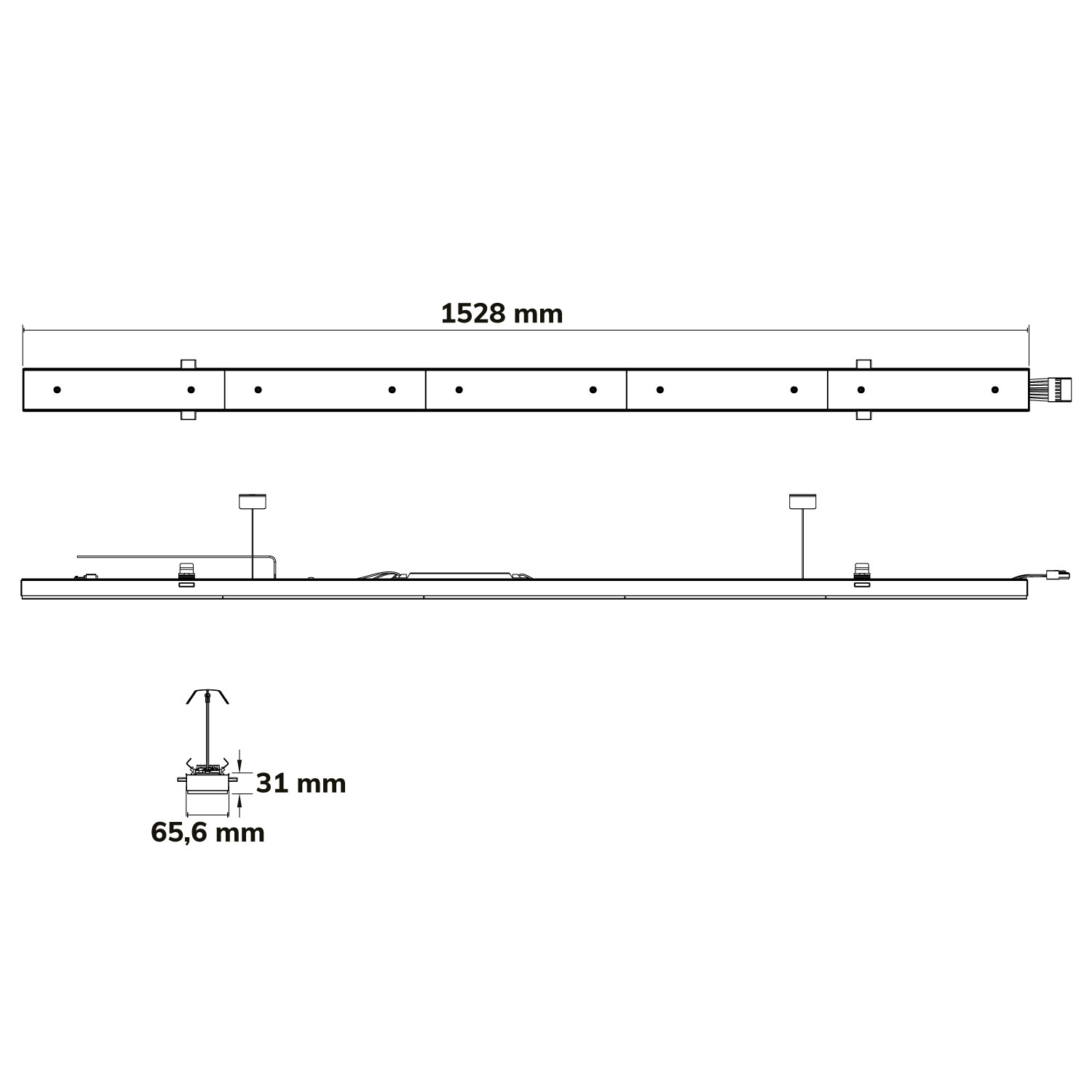 ISOLED FastFix LED Linearsystem R XL Modul 1528mm 25-75W 4000K 60° 180lm/W