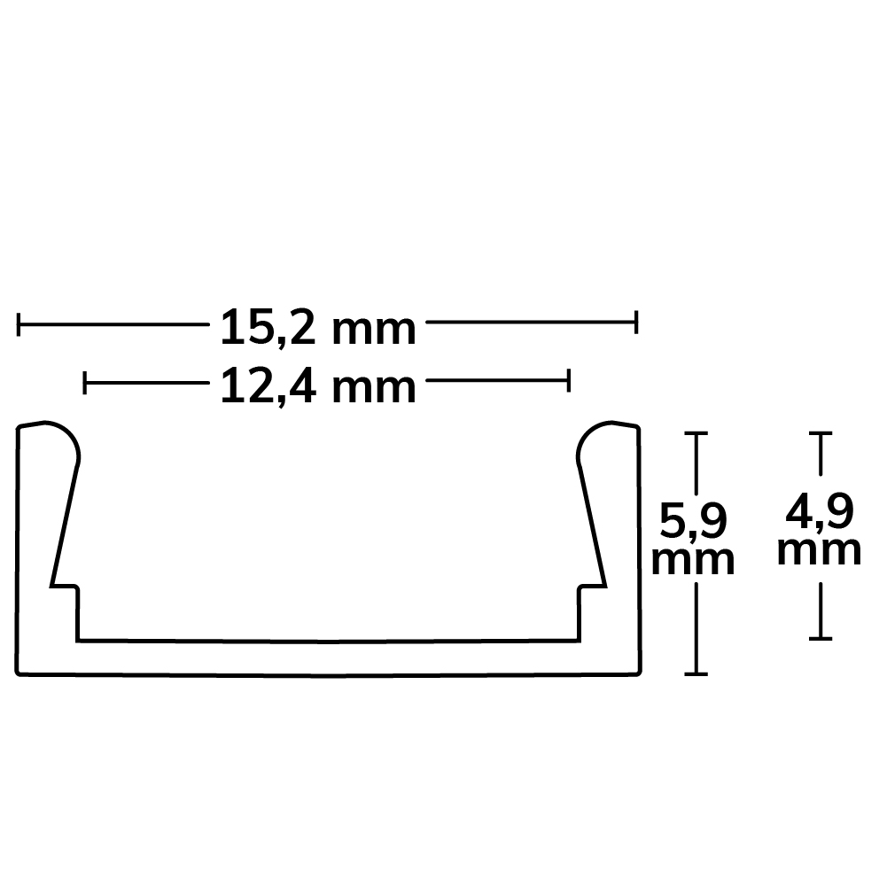 ISOLED LED Montageprofil MINI-AB V2 schwarz RAL9005 L: 200cm